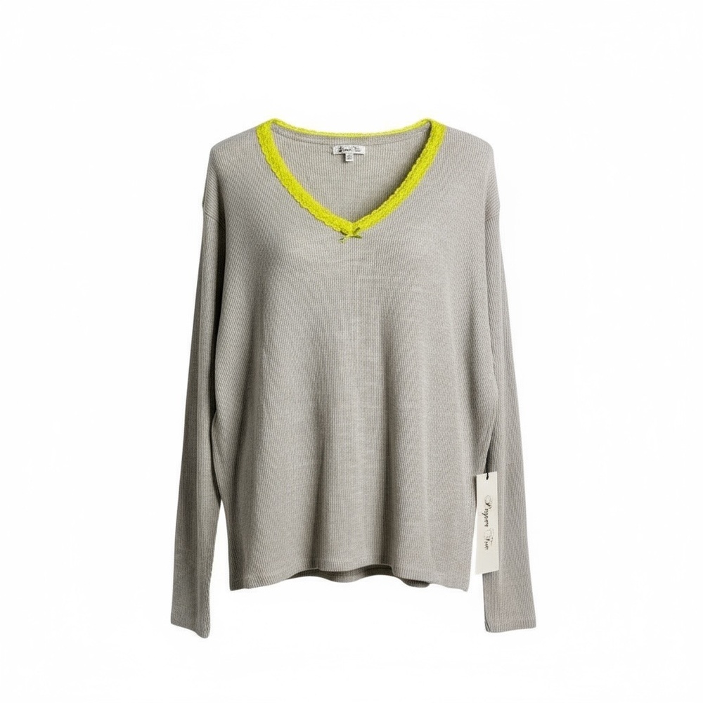 Paper Tee Light Gray Ribbed Top - Picture 2 of 8